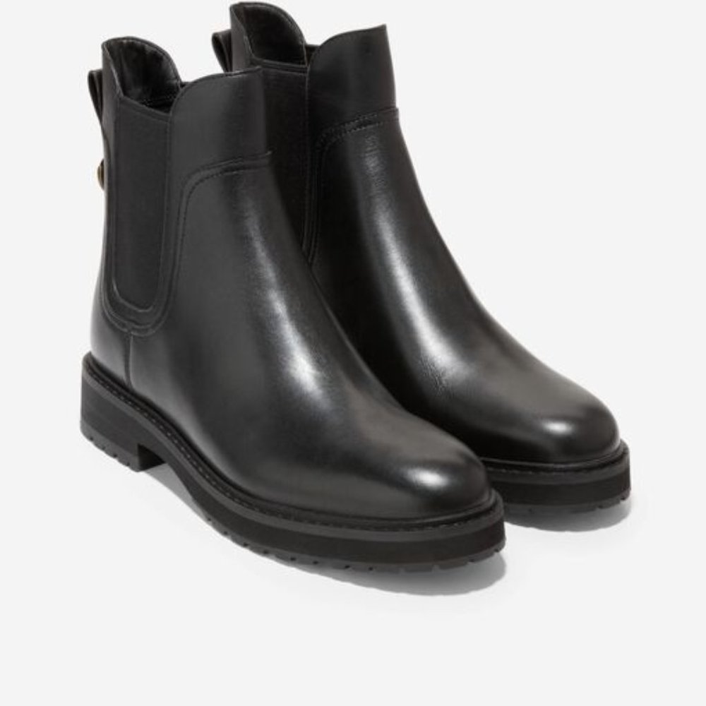 NWT NIB Cole Haan Women's Greenwich Waterproof Chelsea Bootie - Black - Size 8